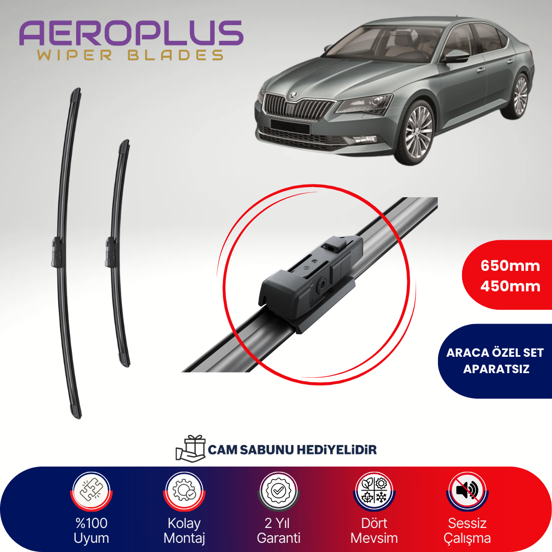 Aeroplus Skoda Superb 3 2015-2023 Muz Silecek Takımı