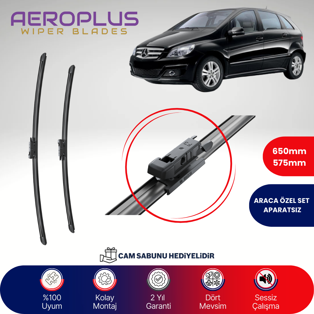 Aeroplus Mercedes B Serisi W245 2005-2011 Muz Silecek Takımı
