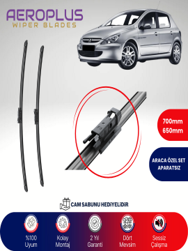 Aeroplus Peugeot 307 2004-2007 Muz Silecek Takımı