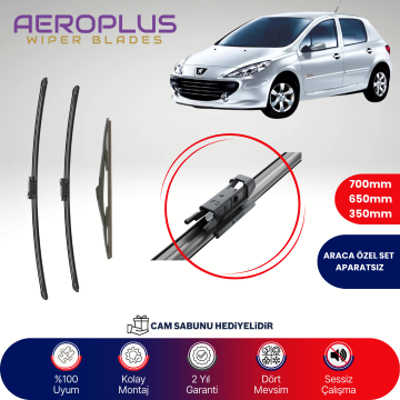 Aeroplus Peugeot 307 2004-2007 Ön Arka Muz Silecek Takımı