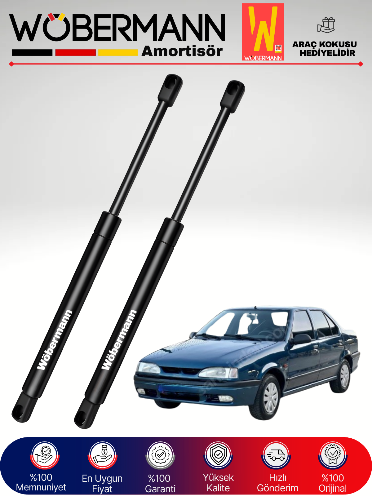 Wöbermann Renault R19 Sedan Bagaj Amortisörü Takım Sağ-Sol