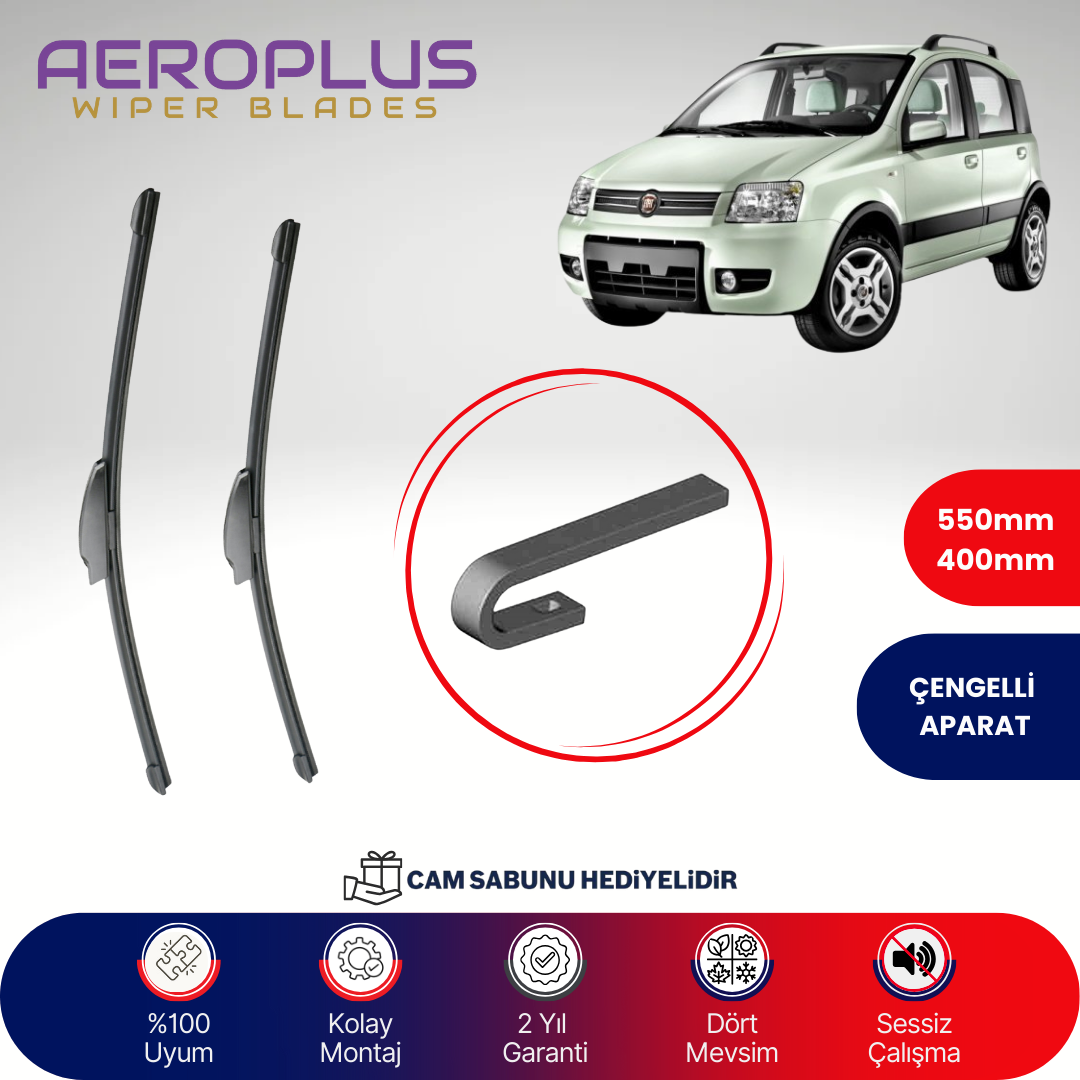 Aeroplus Fiat Panda 2003-2012 Muz Silecek Takımı