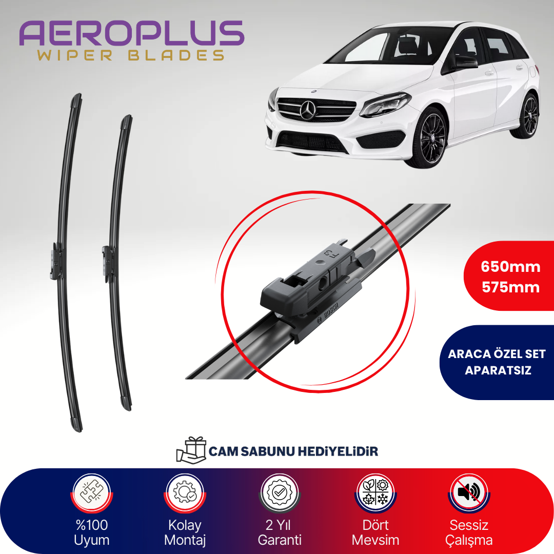 Aeroplus Mercedes B Serisi W246 2011-2015 Muz Silecek Takımı