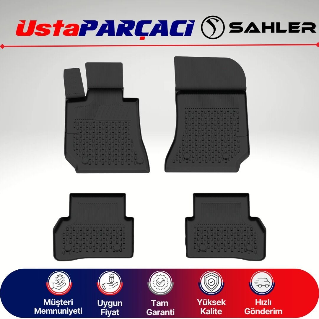 Sahler Mercedes Cls C218 2011-2018 Uyumlu Araca Özel 4.5D Havuzlu Oto Paspas (4 Parça) Siyah