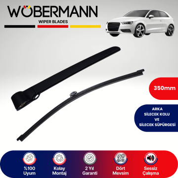 Wöbermann Audi A3 8V Makyajlı 2016-2020 Arka Silecek Kolu ve Süpürgesi Komple
