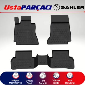 Sahler Mercedes C Serisi 2007-2014 Uyumlu Araca Özel 4.5D Havuzlu Oto Paspas (4 Parça) Siyah