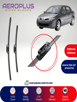 Aeroplus Renault Megane 2 2006-2009 Muz Silecek Takımı