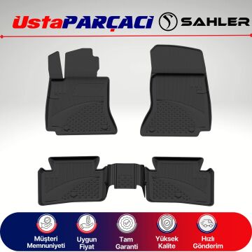 Sahler Mercedes C Serisi 2021+ Uyumlu Araca Özel 4.5D Havuzlu Oto Paspas (4 Parça) Siyah