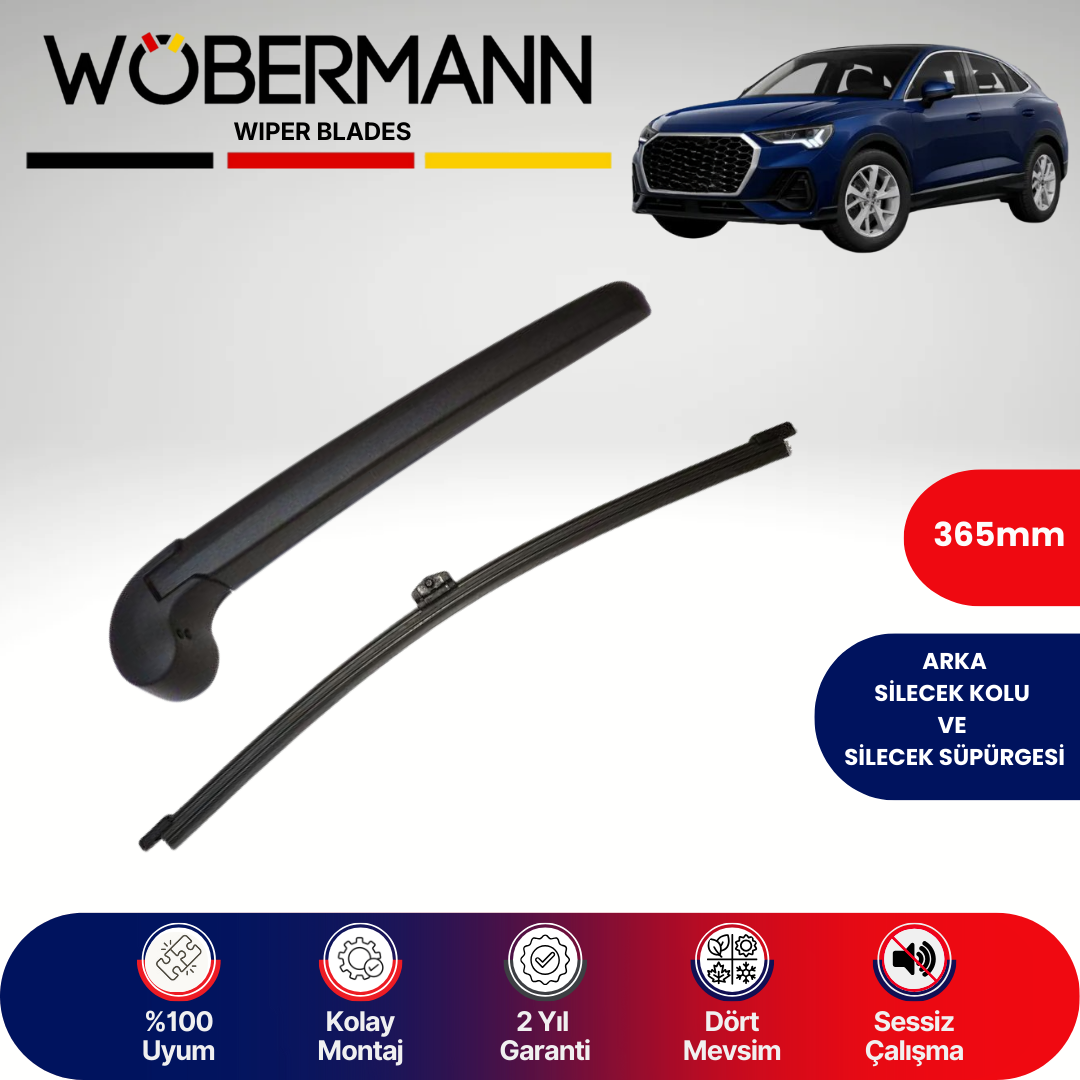 Wöbermann Audi Q3 2018-2026 Arka Silecek Kolu ve Süpürgesi Komple