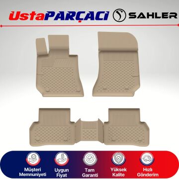 Sahler Mercedes E Serisi 2009-2016 Uyumlu Araca Özel 4.5D Havuzlu Oto Paspas (4 Parça) Bej