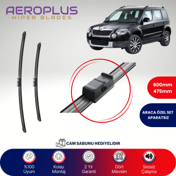 Aeroplus Skoda Yeti 2009-2017 Muz Silecek Takımı