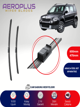 Aeroplus Skoda Yeti 2009-2017 Muz Silecek Takımı