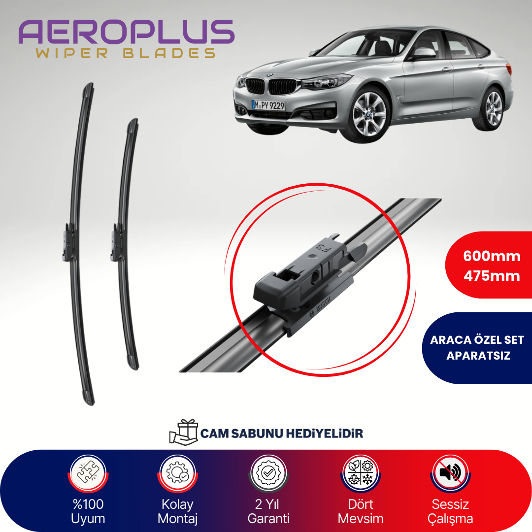 Aeroplus BMW 3 Serisi F34 2013-2019 Muz Silecek Takımı