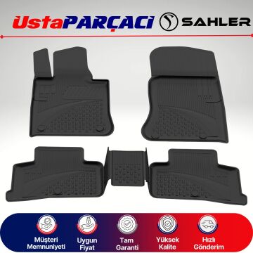 Sahler Mercedes C Serisi Glc X-254 2024+ Uyumlu Araca Özel 4.5D Havuzlu Oto Paspas (4 Parça) Siyah