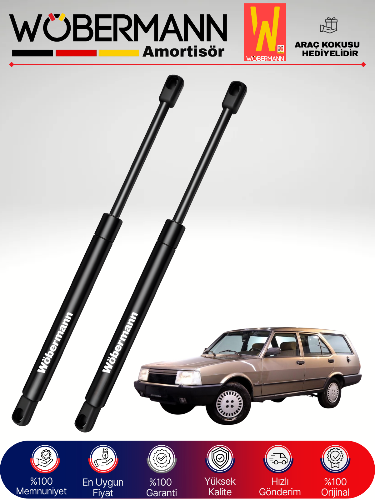 Wöbermann Tofaş Kartal Tek Mafsal Bagaj Amortisörü Takım Sağ-Sol 1989-1990