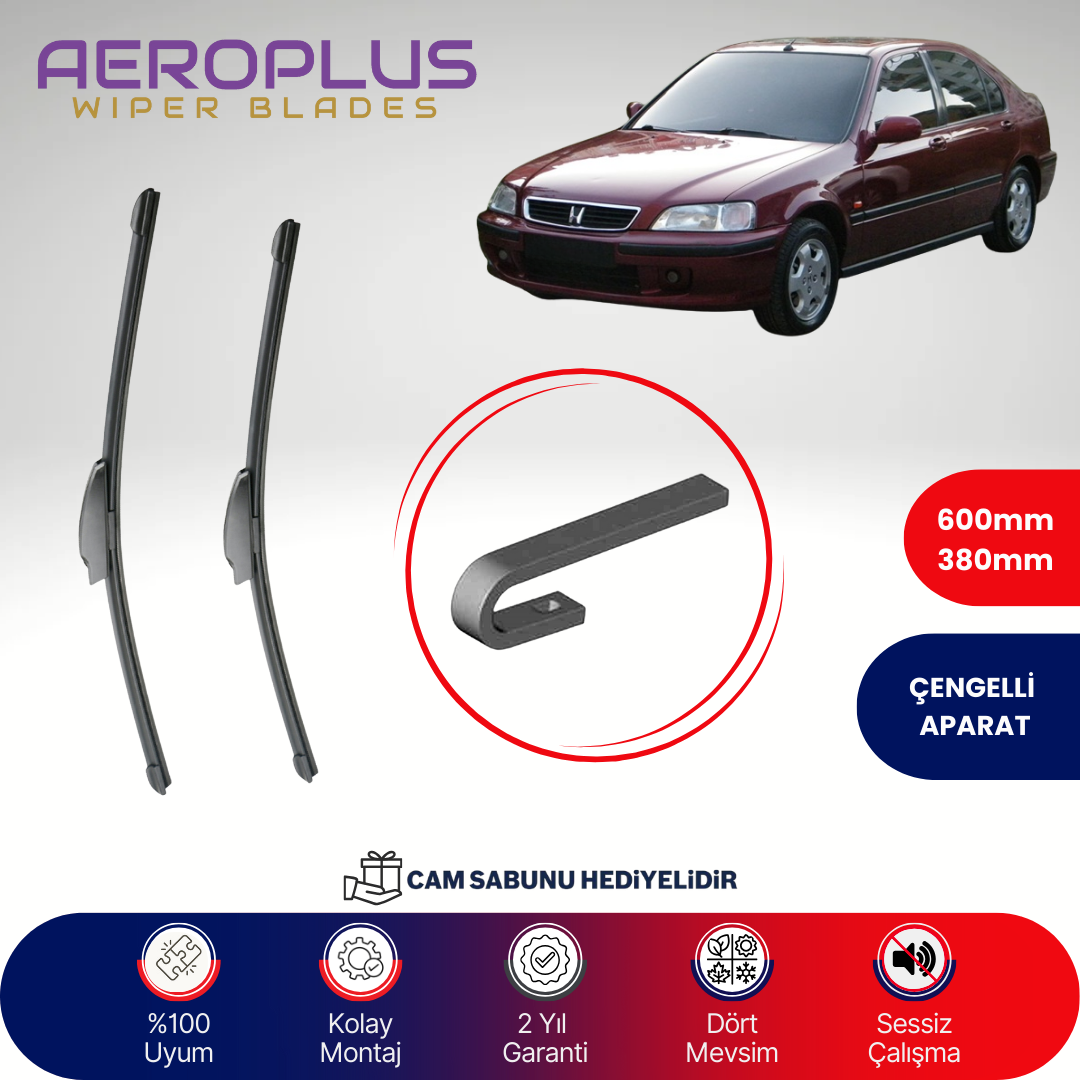 Aeroplus Honda Euro Civic 2001-2005 Muz Silecek Takımı