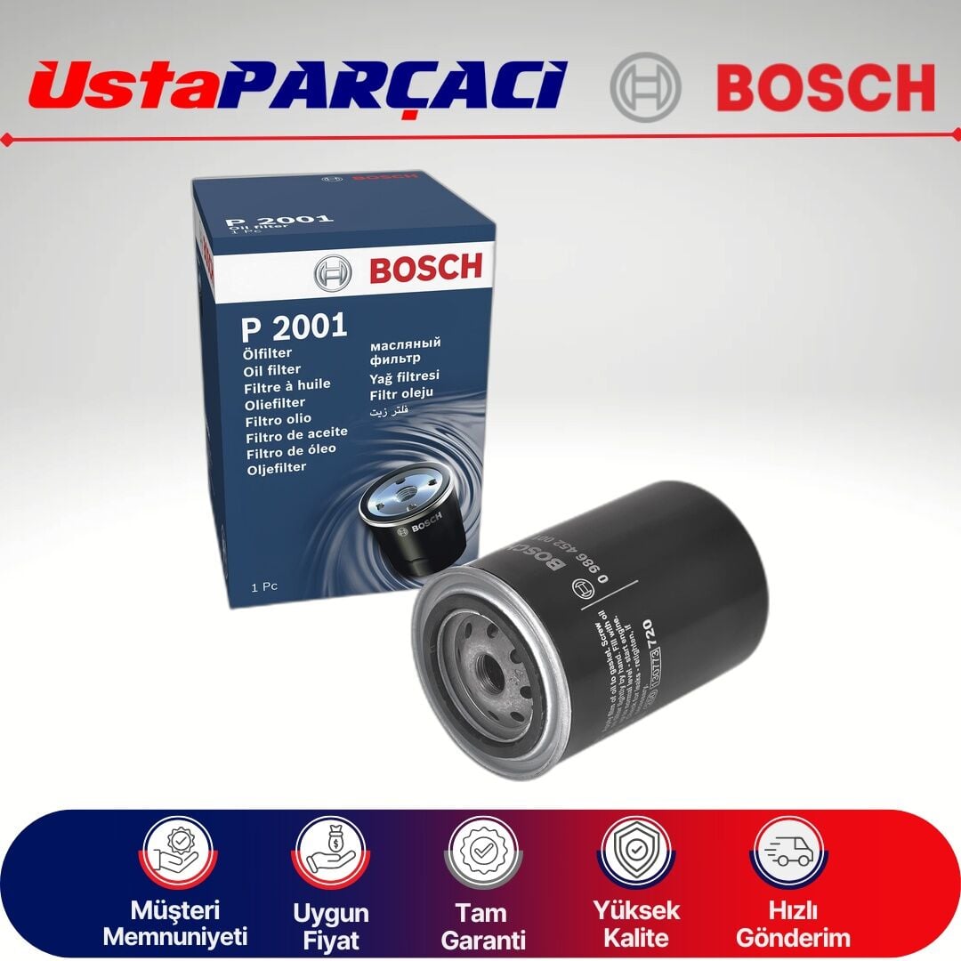 Bosch Ford Ranger 2.5 Tdci Yağ Filtresi 2001-2006 0986452001 P2001 BMCETC6566