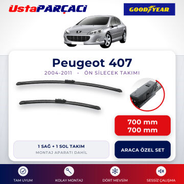 Goodyear Peugeot 407 2004-2011 Muz Silecek Takımı