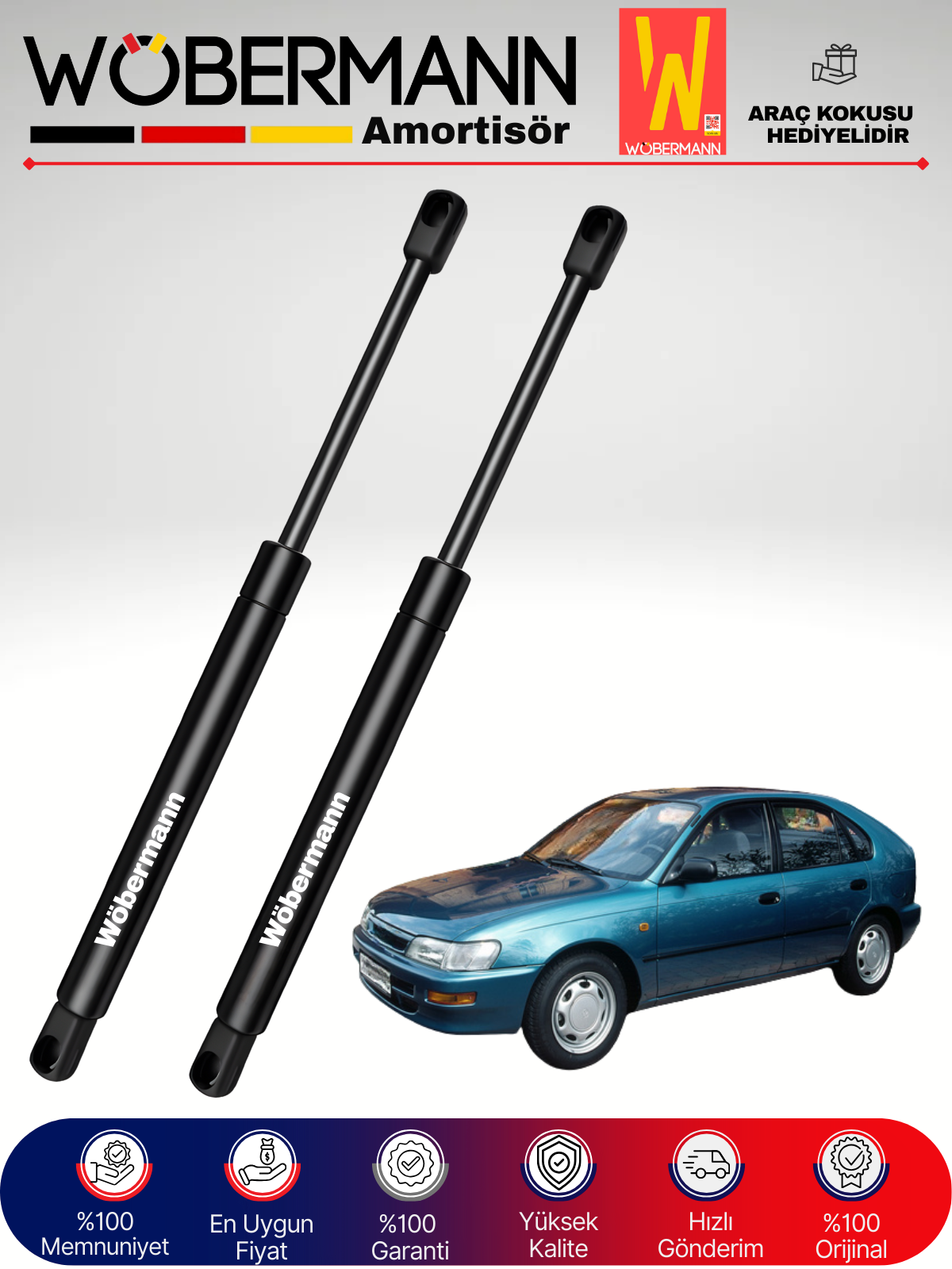 Wöbermann Toyota Corolla Compact E10 Bagaj Amortisörü Takım Sağ-Sol 92-97