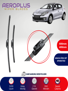 Aeroplus Renault Megane 3 2008-2017 Muz Silecek Takımı