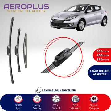 Aeroplus Renault Megane 3 2008-2017 Ön Arka Muz Silecek Takımı