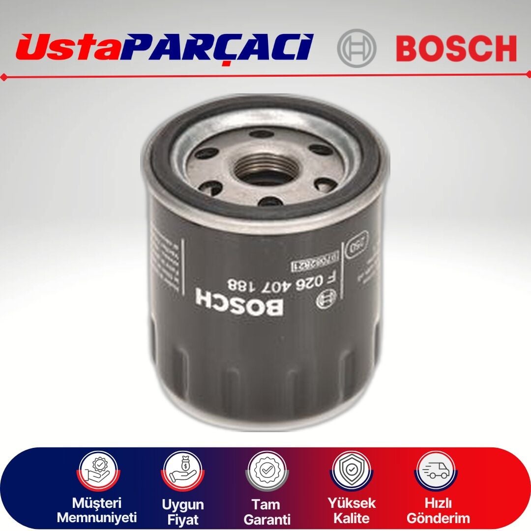 Bosch Ford Transit V347 2.2 Tdci Yağ Filtresi 2012-2013 F026407188 P7188 BK2Q-6714-AA