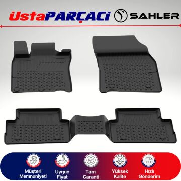 Sahler Nissan Qashqai 2014-2021 Uyumlu Araca Özel 4.5D Havuzlu Oto Paspas (5 Parça) Siyah