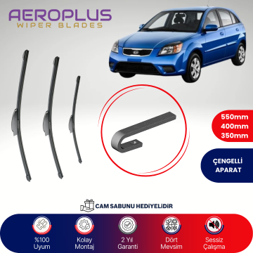 Aeroplus Kia Rio 2005-2011 Ön Arka Muz Silecek Takımı