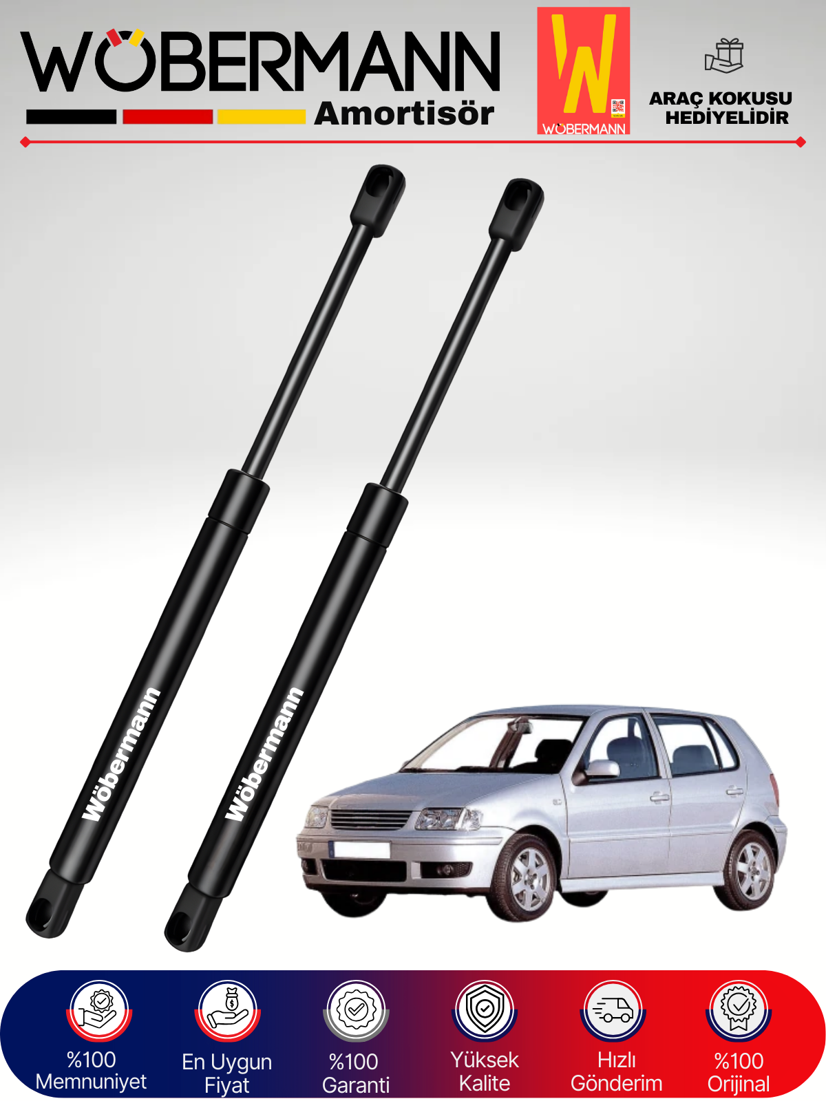 Wöbermann VW Polo III HB Bagaj Amortisörü Takım Sağ-Sol 1995-2002