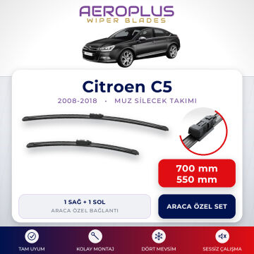 Aeroplus Citroen C5 2008-2018 Muz Silecek Takımı