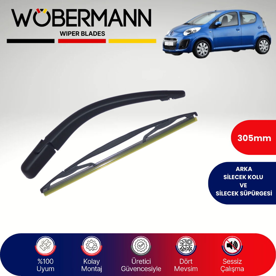 Wöbermann Citroen C1 2005-2013 Arka Silecek Kolu ve Süpürgesi Komple