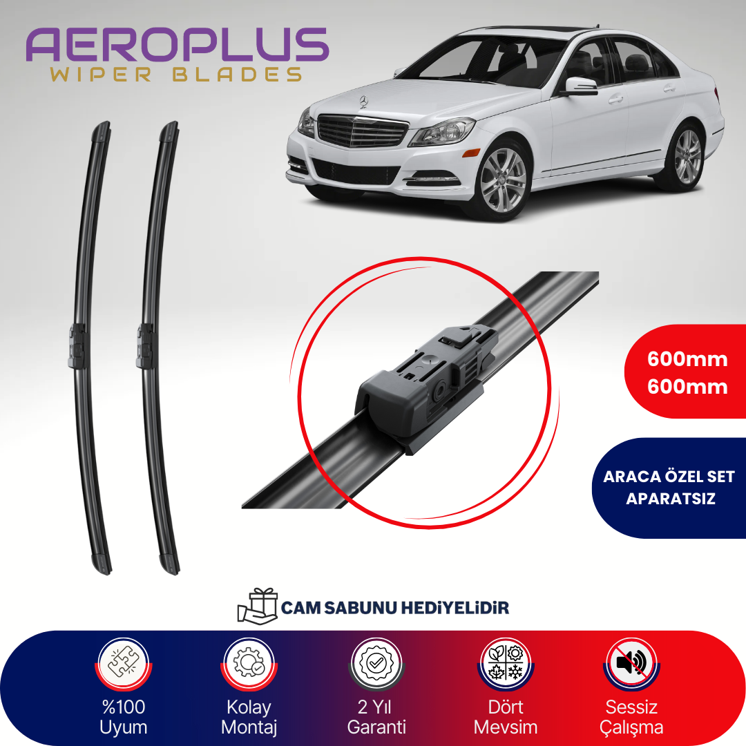 Aeroplus Mercedes C Serisi W204 2012-2012 Muz Silecek Takımı