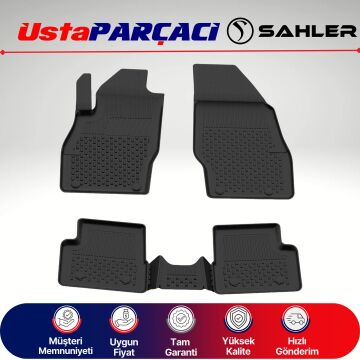 Sahler Opel Corsa E 2014-2019 Uyumlu Araca Özel 4.5D Havuzlu Oto Paspas (5 Parça) Siyah