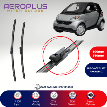 Aeroplus Smart Fortwo 2007-2015 Muz Silecek Takımı