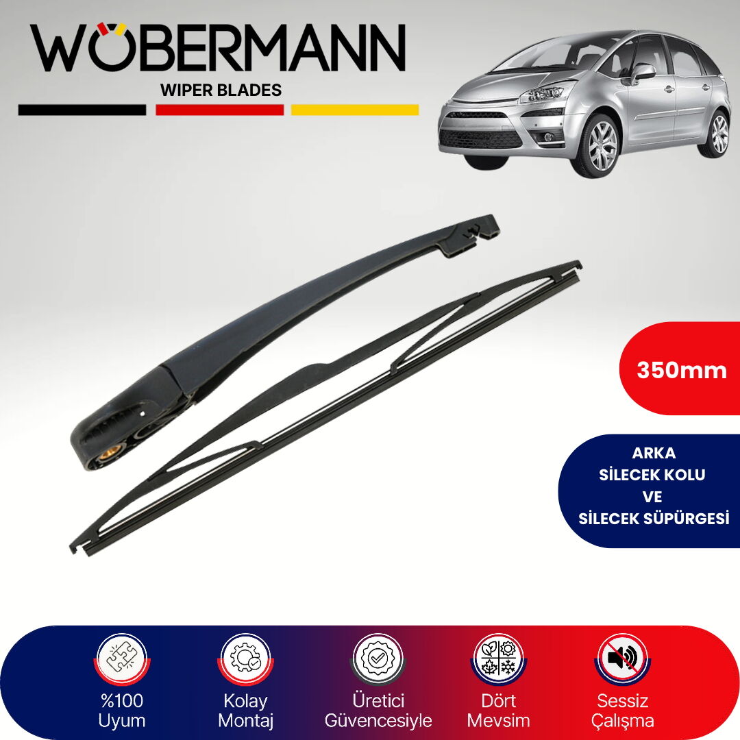 Wöbermann Citroen C4 Picasso B58 Sabit Camlı 2007-2013 Arka Silecek Kolu ve Süpürgesi Komple