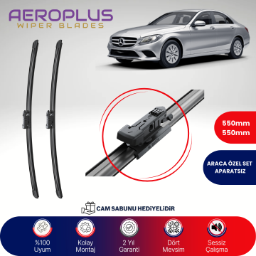 Aeroplus Mercedes C Serisi W205 2013-2014 Muz Silecek Takımı