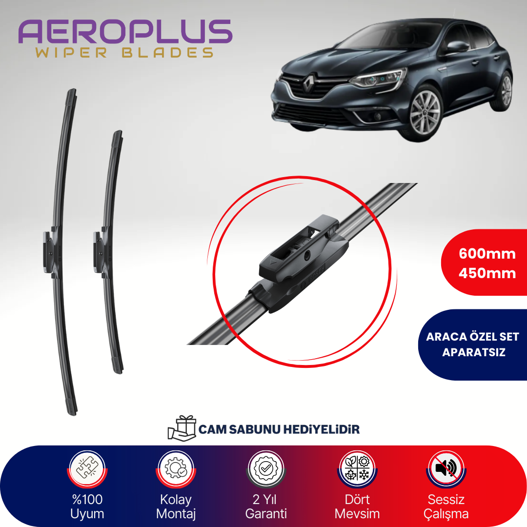 Aeroplus Renault Megane 4 2016-2021 Muz Silecek Takımı