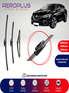 Aeroplus Renault Megane 4 2016-2021 Ön Arka Muz Silecek Takımı