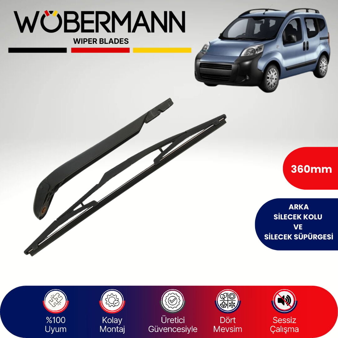 Wöbermann Citroen Nemo Tek Kapı 2008-2018 Arka Silecek Kolu ve Süpürgesi Komple