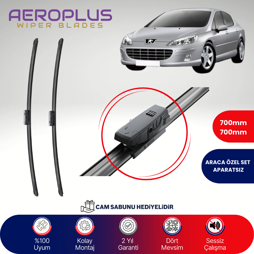 Aeroplus Peugeot 407 2004-2011 Muz Silecek Takımı