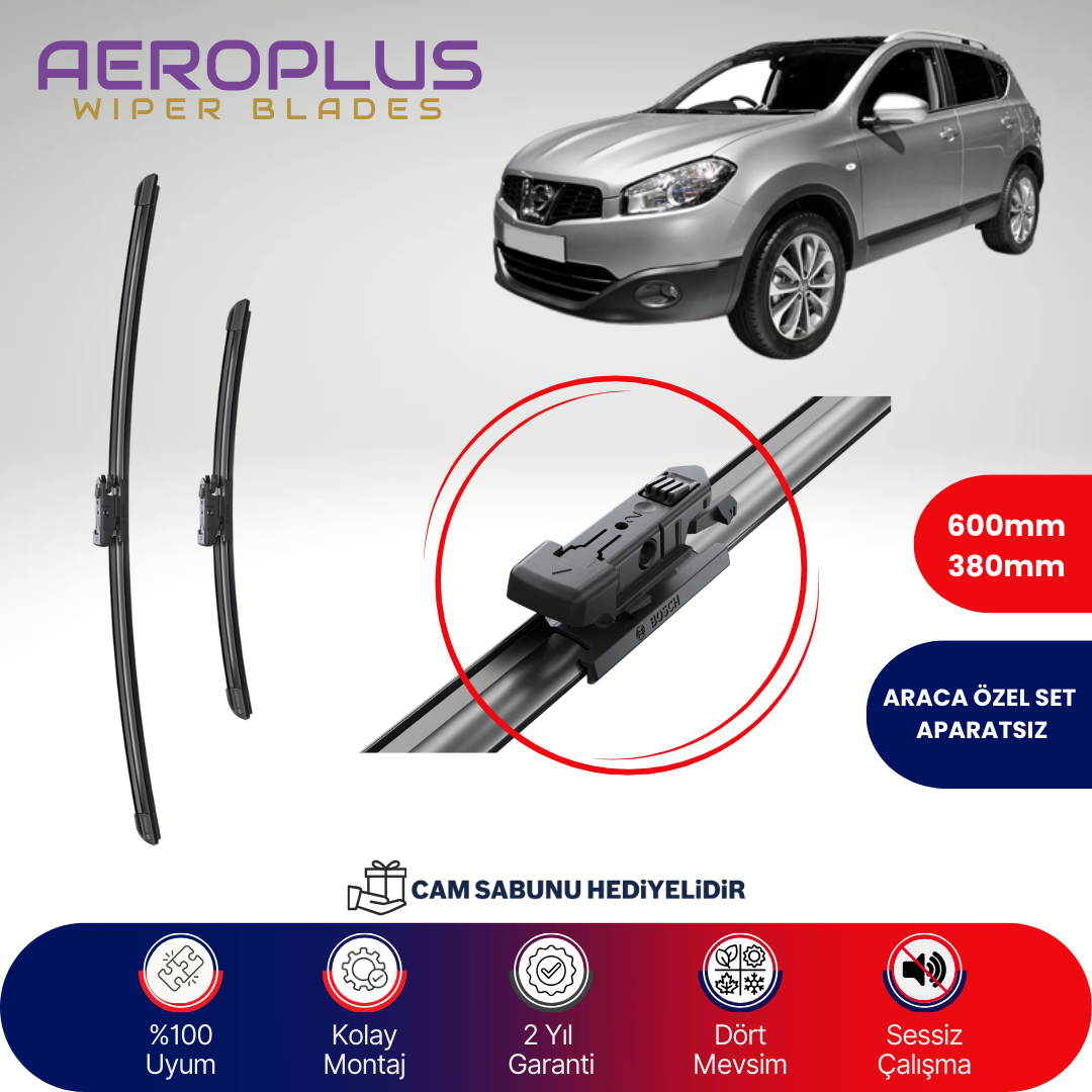 Aeroplus Nissan Qashqai 2006-2013 Muz Silecek Takımı