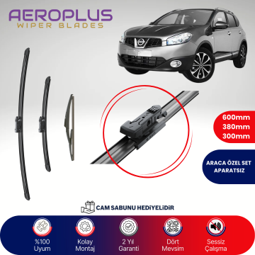 Aeroplus Nissan Qashqai 2006-2013 Ön Arka Muz Silecek Takımı