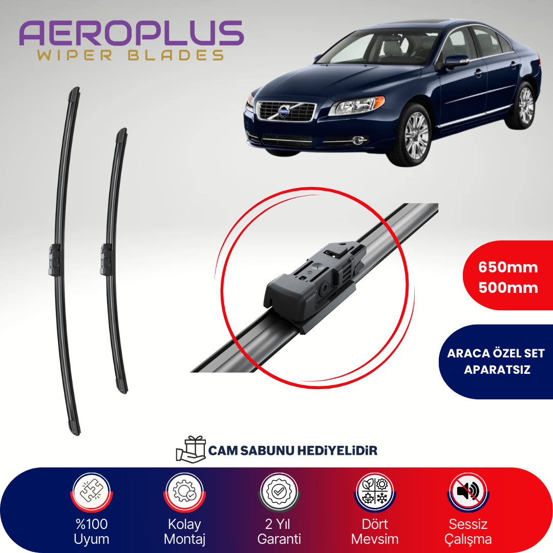 Aeroplus Volvo S80 2006-2016 Muz Silecek Takımı