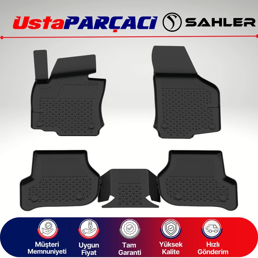 Sahler Seat Altea Xl 2004-2015 Uyumlu Araca Özel 4.5D Havuzlu Oto Paspas (5 Parça) Siyah