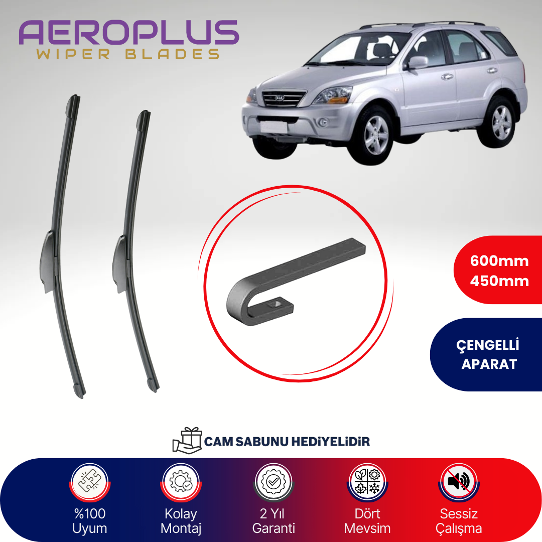 Aeroplus Kia Sorento 2002-2009 Muz Silecek Takımı