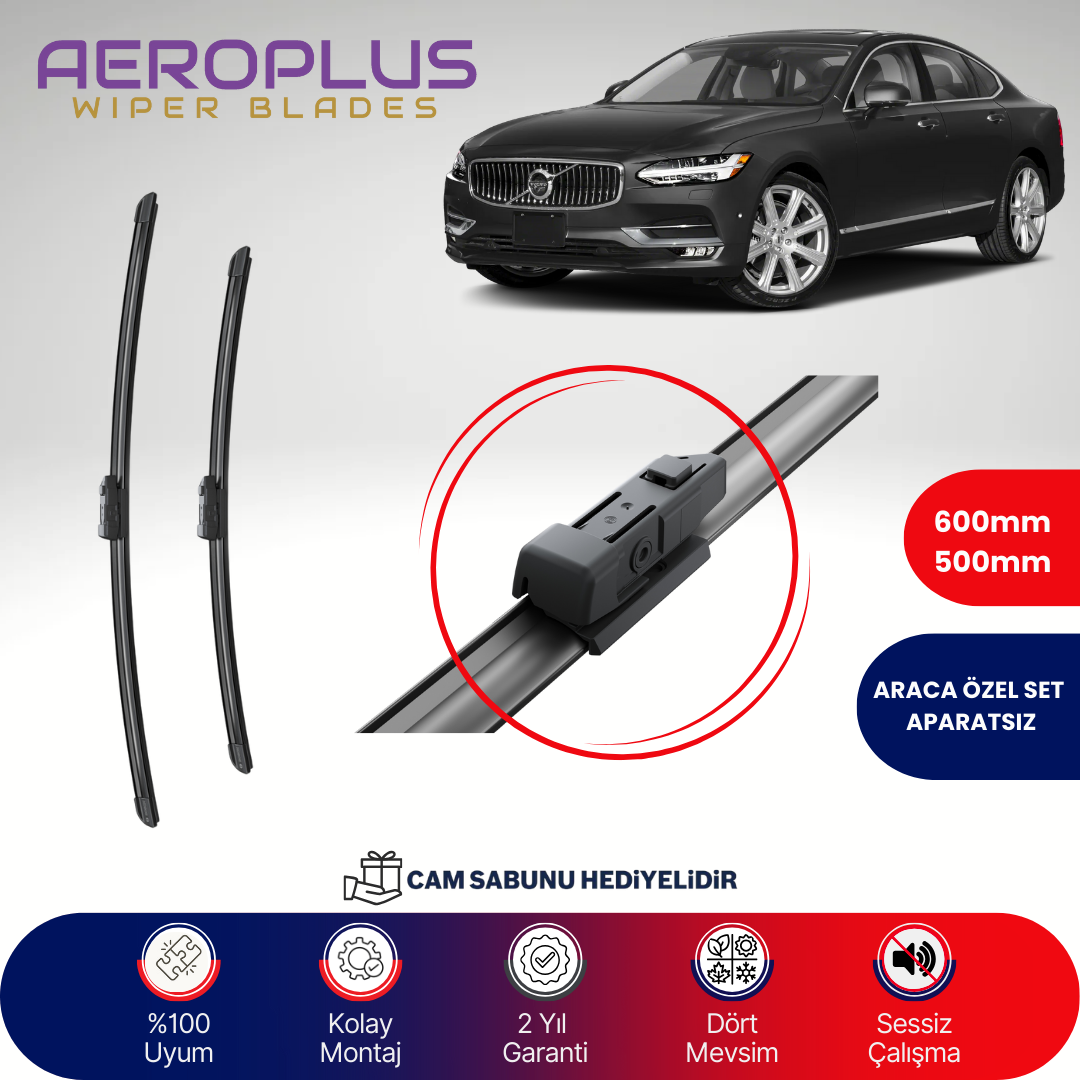 Aeroplus Volvo S90 2016-2024 Muz Silecek Takımı
