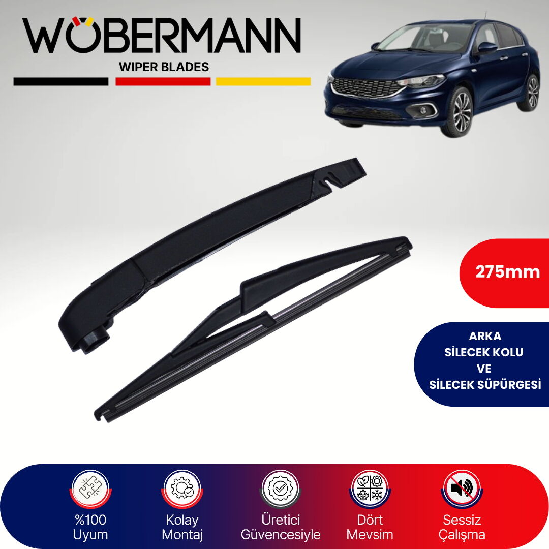 Wöbermann Fiat Egea Hb 2015-2025 Arka Silecek Kolu ve Süpürgesi Komple