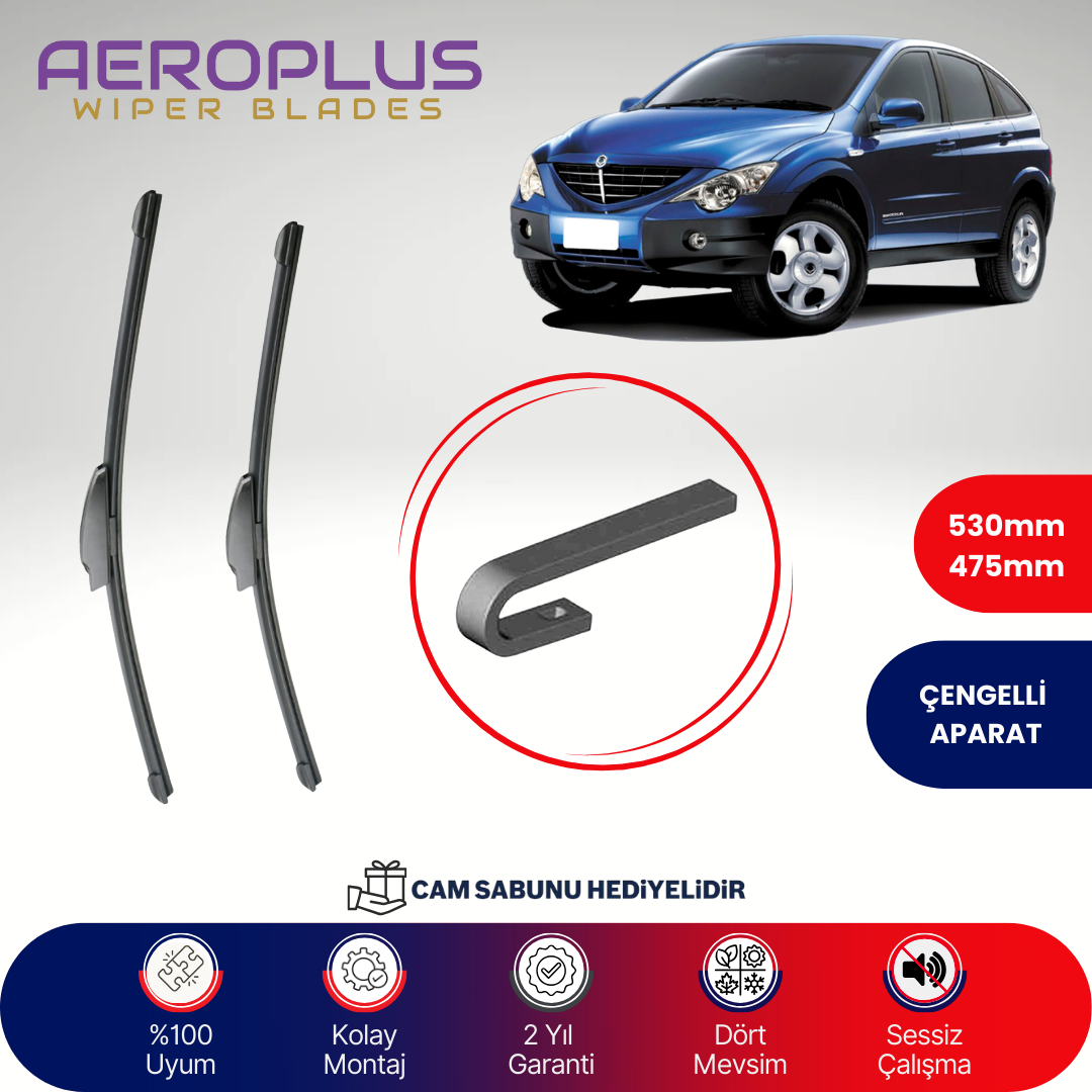 Aeroplus Ssangyong Actyon 2005-2011 Muz Silecek Takımı