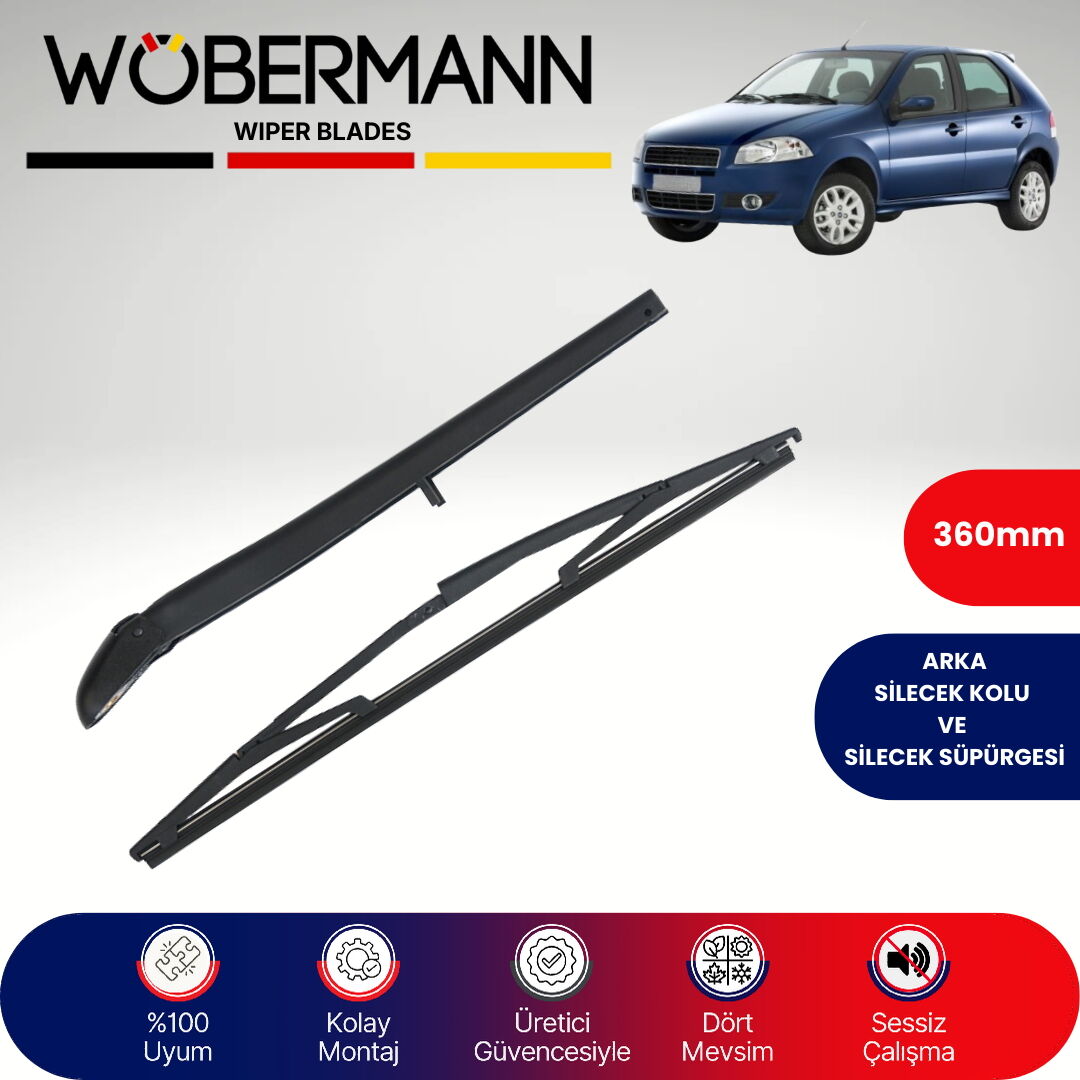 Wöbermann Fiat Palio 1998-2011 Arka Silecek Kolu ve Süpürgesi Komple