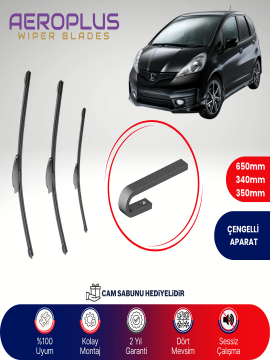 Aeroplus Honda Jazz 2008-2015 Ön Arka Muz Silecek Takımı